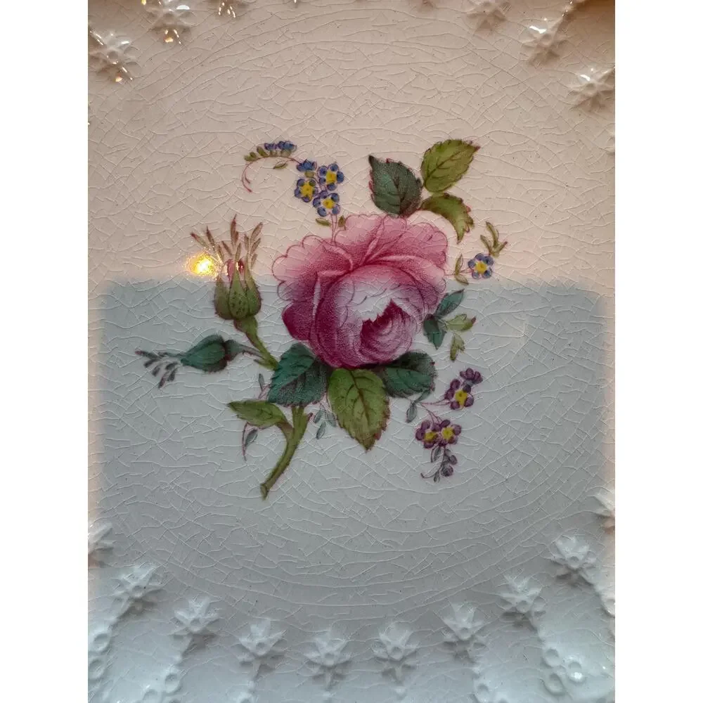 Vintage Set - Spode England Billingsley Rose Tea Party Luncheon Plates (6)